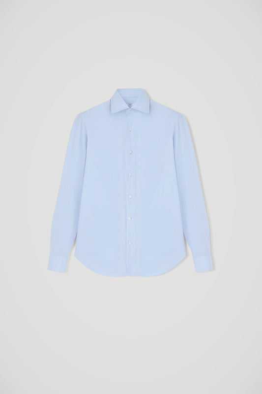 SHIRT TEVERE ROUND CUFF - POPELINE CELESTE
