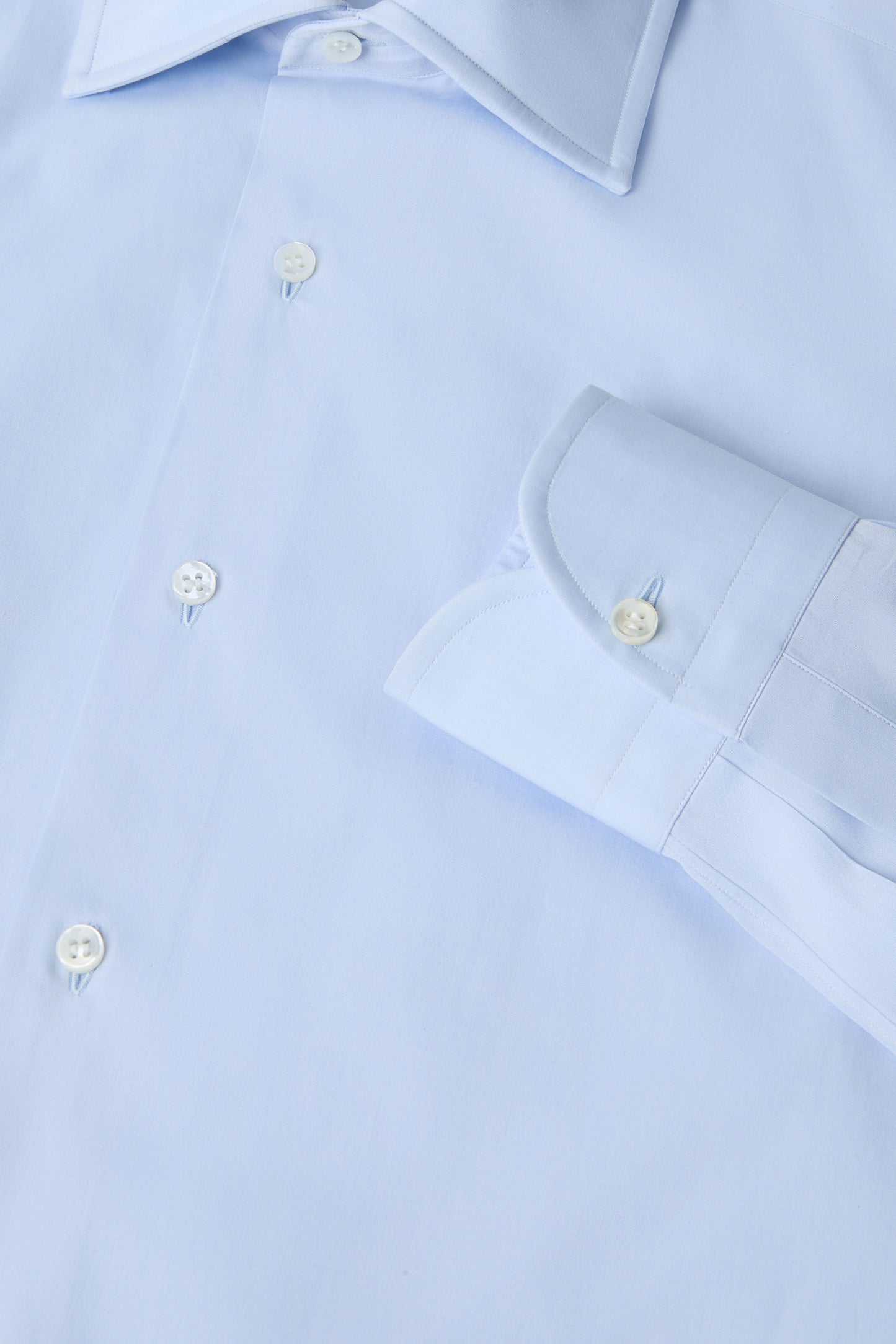 SHIRT TEVERE ROUND CUFF - POPELINE CELESTE